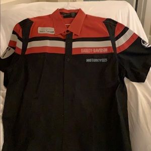 Short sleeve garage shirt. Dry cleaned only